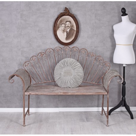 Banca Shabby Chic din fier forjat antik brown