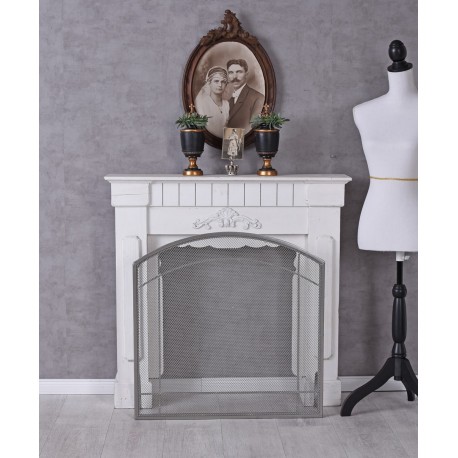Paravan pentru semineu din fier forjat antik grey