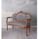 Set baroc din lemn mahon cu tapiterie gri soarece