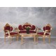 Set baroc din lemn auriu cu tapiterie rosie