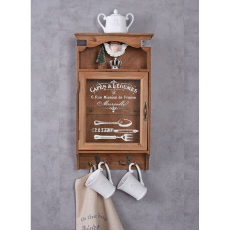 Blidar din lemn masiv maro cu gheam din sticla