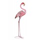 Pasare Flamingo din metal vopsit roz pentru gradina