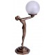 Lampa Art Deco cu o femeie cu o faclie in mana