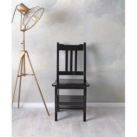 Scaun scara din lemn masiv negru