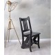 Scaun scara din lemn masiv negru