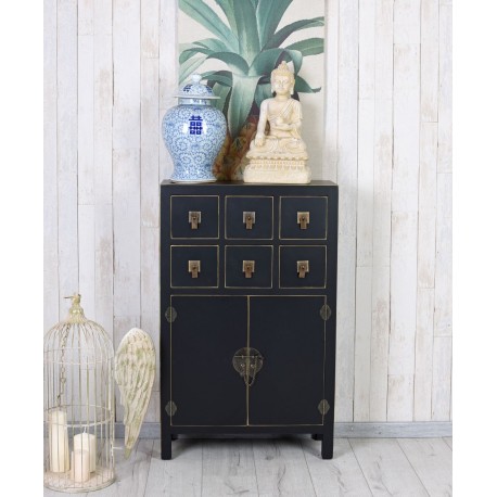 Cabinet exotic din lemn masiv negru