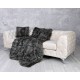 Patura decorativa din blana sintetica neagra