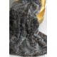 Patura decorativa din blana sintetica neagra