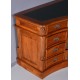 Birou mare de colt din lemn masiv  mahon cu tapiterie neagra