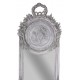 Oglinda Jugdenstill din cristal cu o rama gri deschis si medalion cu ingerasi