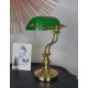 Lampa Banker din alama masiva cu abajur din sticla verde