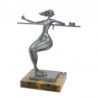 Nud modern -statueta din bronz pe un soclu din marmura