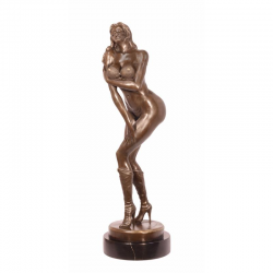 Striptease - statueta din bronz pe un soclu din marmura