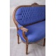 Sofa Madamme Pompandour din lemn mahon cu tapiterie albastra
