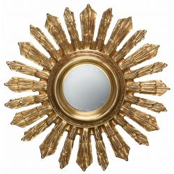 Oglinda din cristal cu rama aurie soare