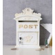 Cutie postala de perete din metal alb
