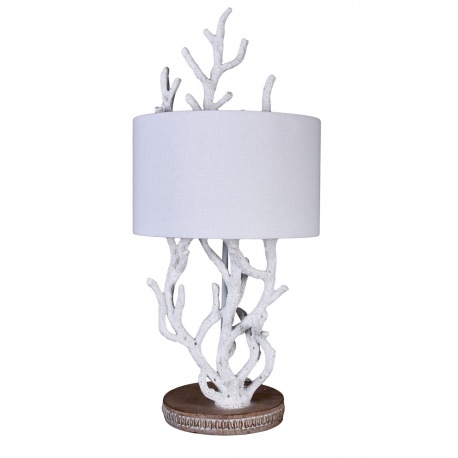 Lampa de masa cu un coral alb