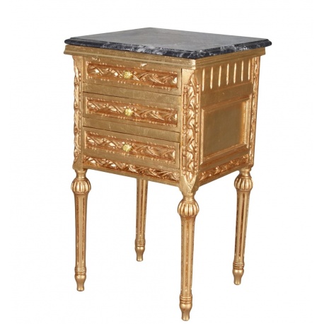 Comoda  dreptunghiulara din lemn masiv auriu