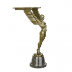 Icar-statueta Art Deco din bronz pe un soclu din marmura