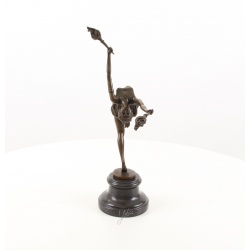 Dansatoare cu focul-statueta Art Deco din bronz pe un soclu din marmura