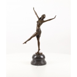 Dansatoare din Palmira-statueta Art Deco din bronz pe un soclu din marmura