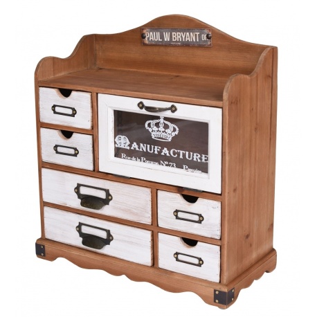 Dulapior cu sticla din lemn masiv maro