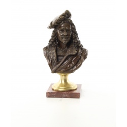 Bust Rembrandt-statueta din bronz pe un soclu din marmura