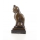 Pisica -statueta din bronz pe un soclu din marmura