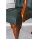 Fotoliu Chesterfield din lemn mahon cu tapiterie verde