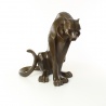 Pantera sezand- statueta din bronz masiv