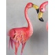 Doua ghivece cu pasari flamingo din metal roz