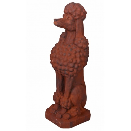 Statueta din rasini cu un pudel maro