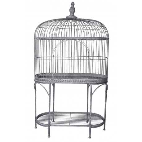 Cusca de pasari din fier forjat antik grey