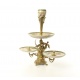 Platou mare  din portelan cu decoratiuni cu ingerasi din bronz