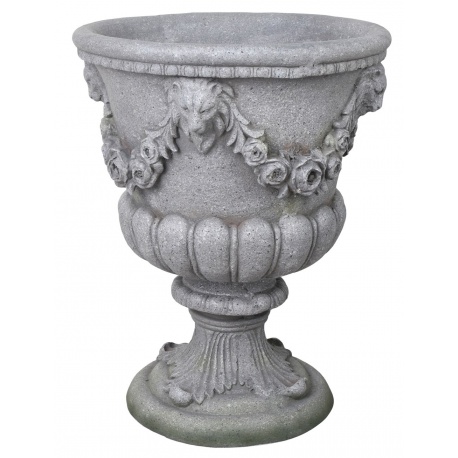 Jardiniera din rasini speciale cu decoratiuni cu capete de leu