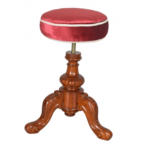 Scaun deosebit din lemn mahon cu tapiserie rosie