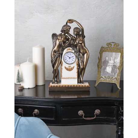 Ceas Art Nouveau cu doua statuete