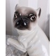 Mops cu puiul din portelan pictat manual