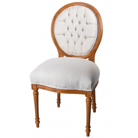 Scaun baroc din lemn mahon cu tapiterie grej