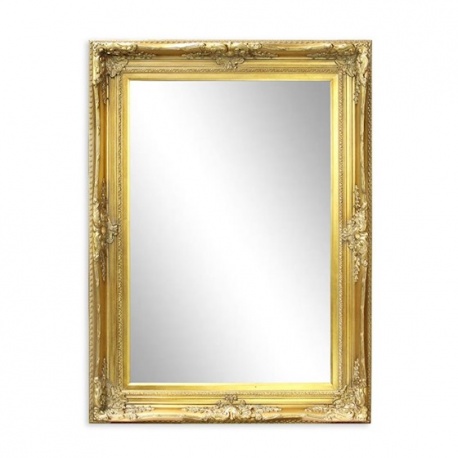 Oglinda cu o rama aurie cu decoratiuni