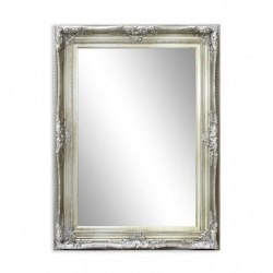 Oglinda cu o rama argintie cu decoratiuni