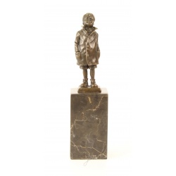 Scolar - statueta din bronz pe soclu din marmura