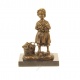 Fetita cu cosul - statueta din bronz pe soclu din marmura
