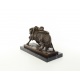 Femeie cu un bou- statueta din bronz pe soclu din marmura