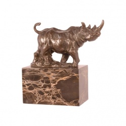 Rinocer- statueta din bronz pe soclu din marmura