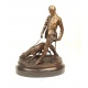 Vanator cu un ogar - statueta din bronz pe soclu din marmura