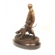 Vanator cu un ogar - statueta din bronz pe soclu din marmura