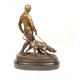 Vanator cu un ogar - statueta din bronz pe soclu din marmura