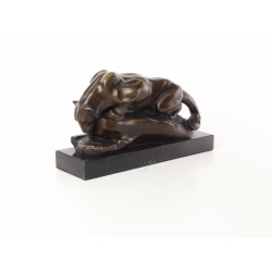 Puma - statueta din bronz pe soclu din marmura