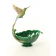 Platou din portelan cu bronz cu o pasare Colibri